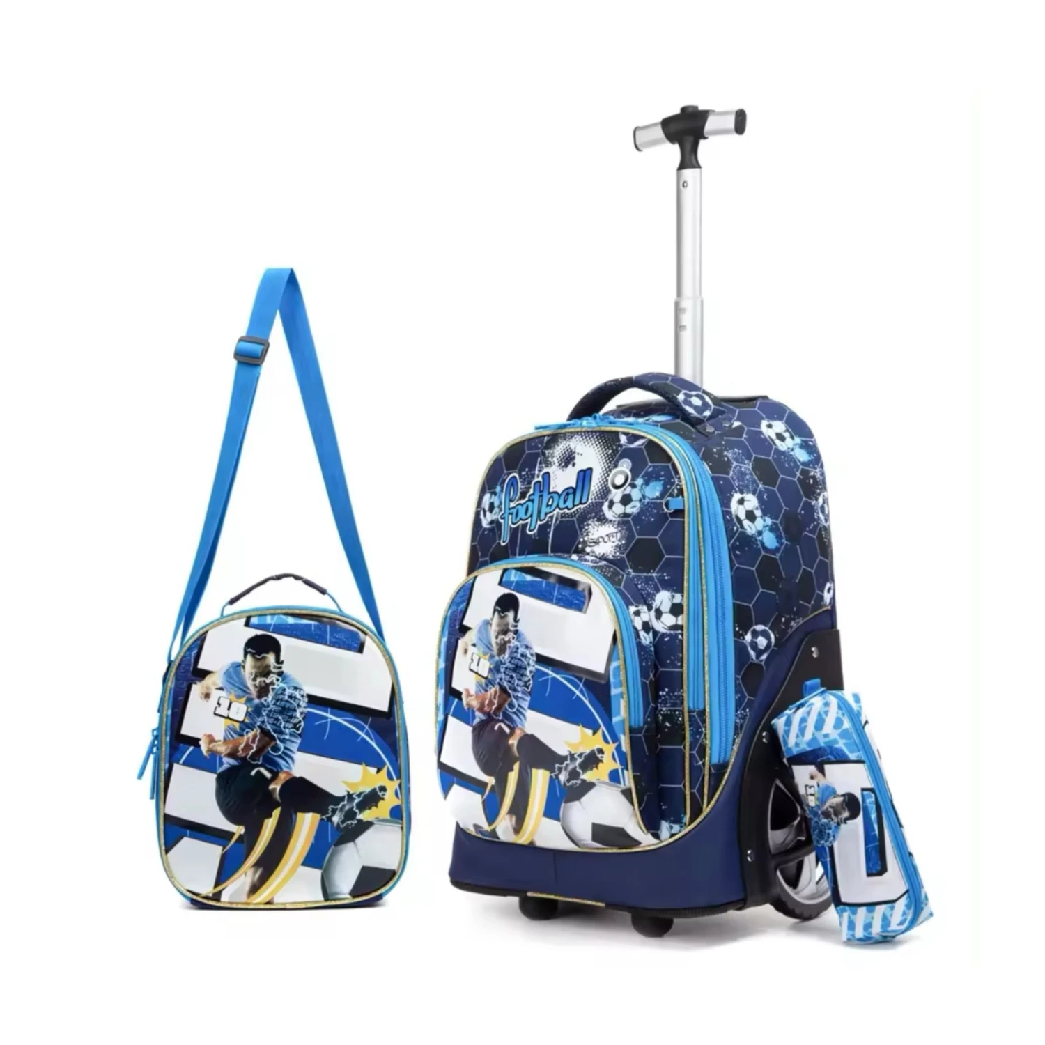 Football 3-Piece Backpack Trolley Set 3 Football 3-Piece Backpack Trolley Set