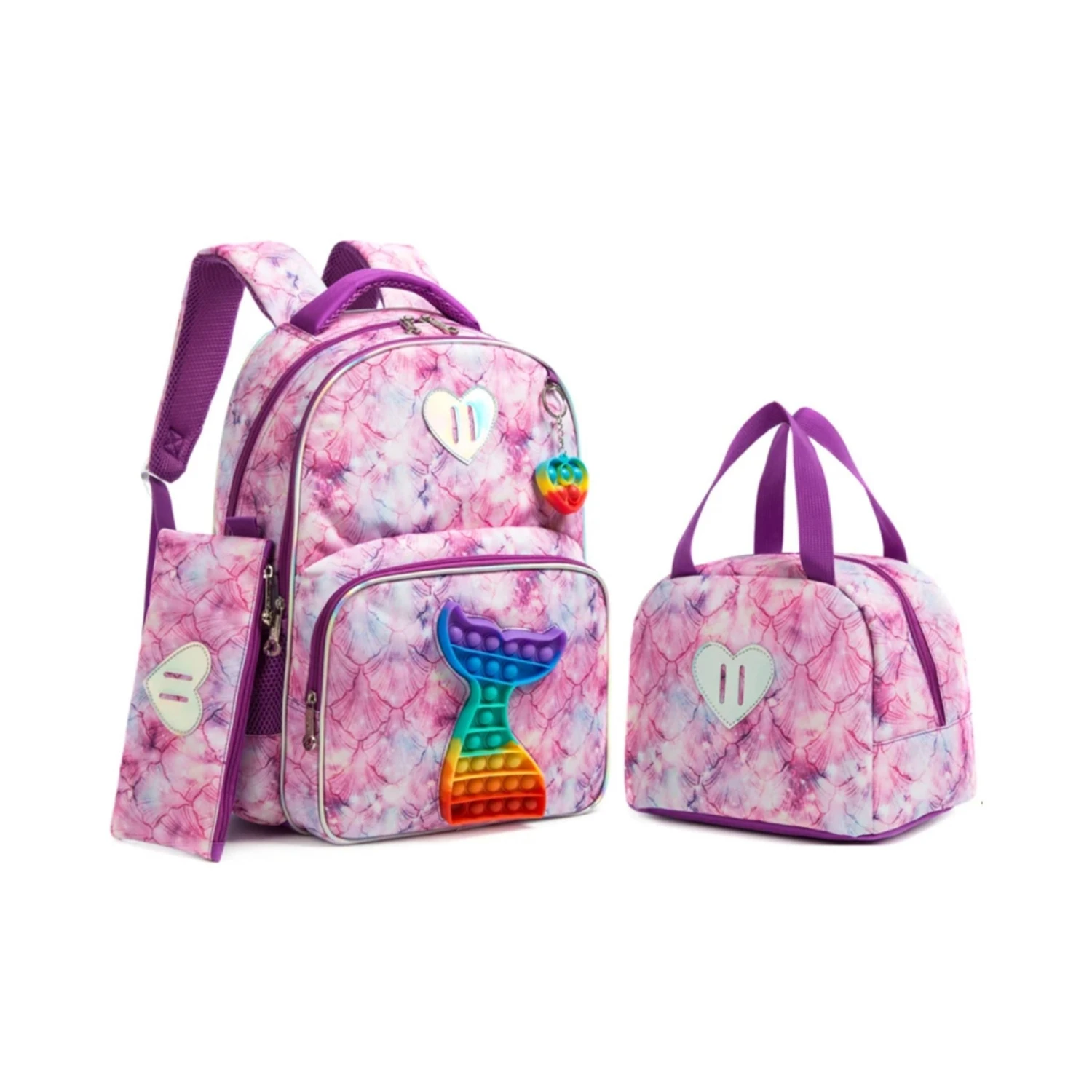 Mermaid Pop- It 3-Piece Backpack Set 3 Mermaid Pop- It 3-Piece Backpack Set