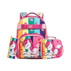 Pink Unicorn 3-Piece Backpack Set