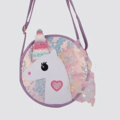 S3281 Circular Unicorn Sequins Crossbody Bag
