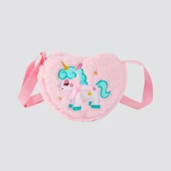 A1510 Unicorn Heart Shaped Plush Crossbody