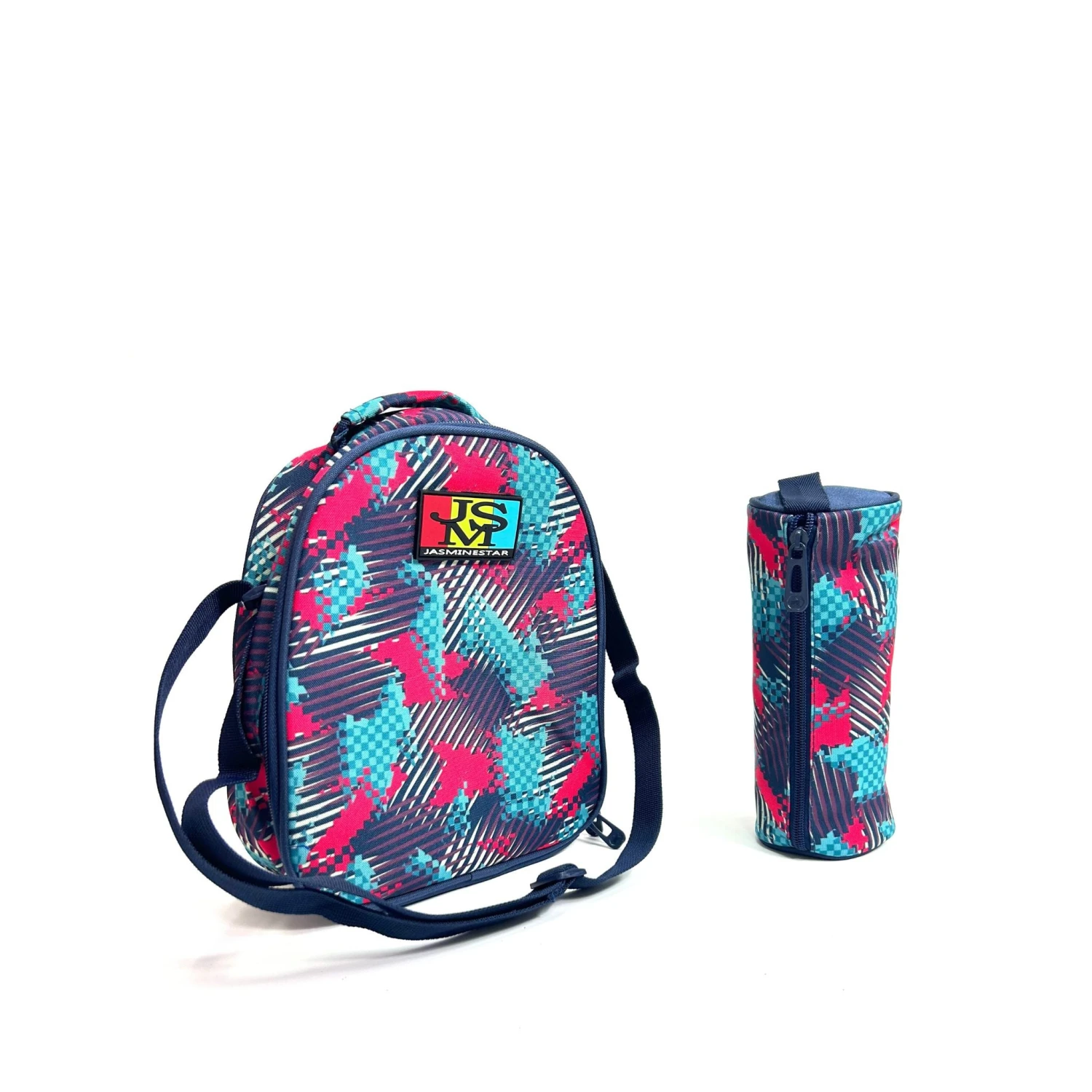 Blue Abstract 3-Piece Backpack Set 6 Blue Abstract 3-Piece Backpack Set - Image 4