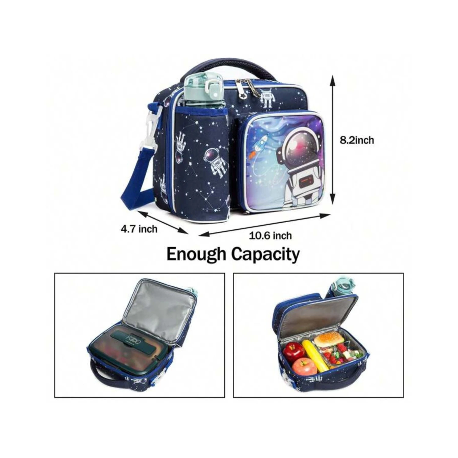 Boys Astronaut Insulated Lunch Bag 7 Boys Astronaut Insulated Lunch Bag - Image 5