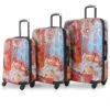 TO172 Tucci Orange & Blue Marble Print Luggages