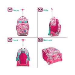 Girls Panda 3-Piece Trolley Backpack Set -Fashion Bag Store 9B76CB41 366D 41FD 837E 5C1FA56D5726