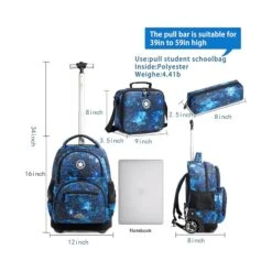 Blue Galaxy 3-Piece Trolley Backpack Set -Fashion Bag Store EAAB9D08 DDEC 486E 9330 ECCAE887DD91